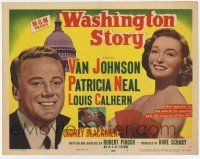 7a808 WASHINGTON STORY TC '52 great image of Van Johnson & Patricia Neal at the U.S. Capitol!