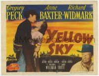7a841 YELLOW SKY TC R52 romantic c/u of Gregory Peck & Anne Baxter + outlaw Richard Widmark!