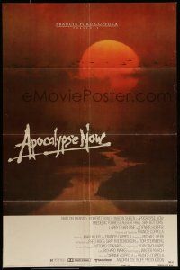 7b045 APOCALYPSE NOW advance 1sh '79 Francis Ford Coppola, classic Bob Peak art of Marlon Brando!