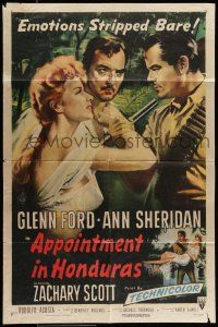 7b048 APPOINTMENT IN HONDURAS 1sh '53 Jacques Tourneur directed, sexy Ann Sheridan & Glenn Ford!