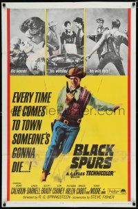 7b110 BLACK SPURS 1sh '65 every time Rory Calhoun comes to town, someone's gonna die!