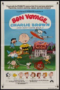 7b122 BON VOYAGE CHARLIE BROWN 1sh '80 Charles M. Schulz, Snoopy & the Peanuts Gang!