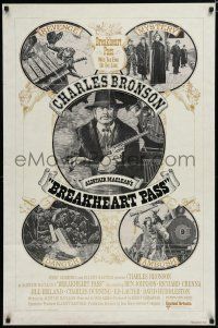 7b130 BREAKHEART PASS 1sh '76 cool art images of Charles Bronson by Des Combes, Alistair Maclean