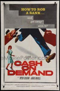 7b154 CASH ON DEMAND 1sh '62 Peter Cushing, bank robber, how to rob a bank and get away with it!