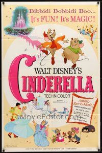 7b162 CINDERELLA 1sh R73 Walt Disney classic romantic musical fantasy cartoon!