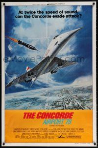 7b174 CONCORDE: AIRPORT '79 style B 1sh '79 cool art of the fastest airplane attacked by missile!