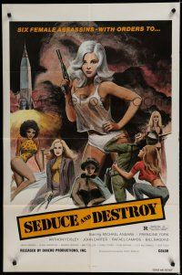 7b208 DOLL SQUAD 1sh '73 Ted V. Mikels directed, action art of sexy lady assassins!