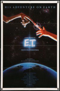 7b221 E.T. THE EXTRA TERRESTRIAL studio style 1sh '82 Steven Spielberg classic, John Alvin art!