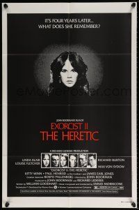 7b239 EXORCIST II: THE HERETIC 1sh '77 Linda Blair, John Boorman's sequel to Friedkin's movie!