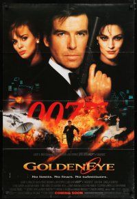 7b294 GOLDENEYE int'l advance DS 1sh '95 Pierce Brosnan as secret agent James Bond 007!