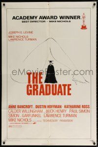 7b302 GRADUATE 1sh R72 Dustin Hoffman, Anne Bancroft, Mike Nichols classic!