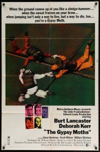 7b333 GYPSY MOTHS style A 1sh '69 Burt Lancaster, John Frankenheimer, cool sky diving image!