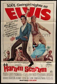 7b337 HARUM SCARUM 1sh '65 rockin' Elvis Presley & Mary Ann Mobley in a swingin' spoof!