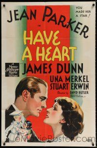 7b338 HAVE A HEART style D 1sh '34 Jean Parker becomes crippled & James Dunn comes to her rescue!