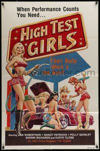 7b362 HIGH TEST GIRLS 1sh '80 sexy art of hot rod women who have the best body work!