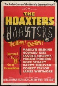 7b372 HOAXTERS 1sh '53 Cold War propaganda movie, the inside story of the world's greatest fraud!