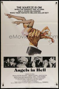 7b387 HUGHES & HARLOW: ANGELS IN HELL 1sh '77 Victor Holchak, Lindsay Bloom, the squeeze is on!