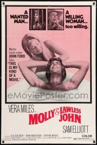 7b522 MOLLY & LAWLESS JOHN 1sh '73 Vera Miles, Sam Elliot, a wanted man and a woman too willing!