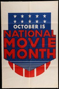 7b567 OCTOBER IS NATIONAL MOVIE MONTH 1sh '50s cool patriotic design logo!