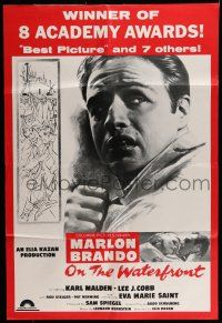 7b577 ON THE WATERFRONT English 1sh R70s directed by Elia Kazan, classic Marlon Brando!