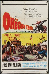 7b590 OREGON TRAIL 1sh '59 Fred MacMurray,the battle-cry 54-40 or Fight resounded across the West!