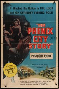 7b620 PHENIX CITY STORY style A 1sh '55 classic noir, it took the military to subdue their sin!