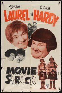7b621 PICK A STAR 1sh R40s Laurel & Hardy in Hollywood as a favor to Hal Roach, Movie Struck!