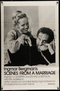 7b743 SCENES FROM A MARRIAGE 1sh '74 Ingmar Bergman, Liv Ullmann, Erland Josephson
