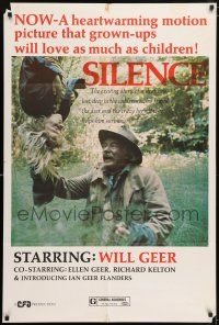 7b808 SILENCE 1sh '74 Will Geer, the story of a deaf boy lost in the wilderness!
