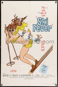 7b815 SKI FEVER 1sh '69 Curt Siodmak directed, Martin Milner, sexy art of bikini clad skier!