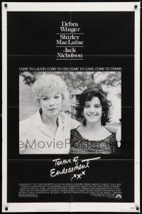 7b872 TERMS OF ENDEARMENT 1sh '83 great close up of Shirley MacLaine & Debra Winger!