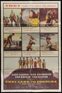 7b880 THEY CAME TO CORDURA 1sh '59 Gary Cooper, Rita Hayworth, Tab Hunter, Van Heflin!