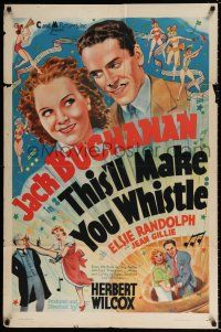 7b885 THIS'LL MAKE YOU WHISTLE 1sh '38 great art of Jack Buchanan, Eslie Randolph and cast!