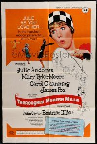 7b886 THOROUGHLY MODERN MILLIE new art style 1sh '67 image of singing & dancing Julie Andrews!