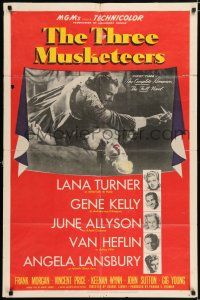 7b888 THREE MUSKETEERS style D 1sh '48 Lana Turner, Gene Kelly, June Allyson, Angela Lansbury