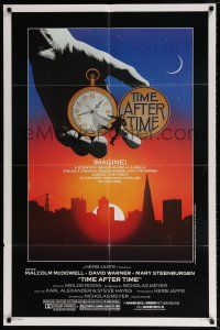 7b895 TIME AFTER TIME 1sh '79 directed by Nicholas Meyer, cool fantasy artwork by Noble!