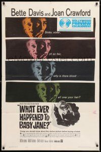 7b960 WHAT EVER HAPPENED TO BABY JANE? 1sh '62 Aldrich, scariest Bette Davis & Joan Crawford!