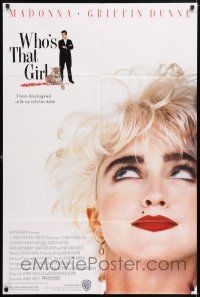 7b970 WHO'S THAT GIRL 1sh '87 great portrait of young rebellious Madonna, Griffin Dunne