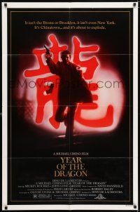7b991 YEAR OF THE DRAGON 1sh '85 Mickey Rourke, Michael Cimino Asian crime thriller!