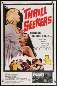 7b992 YELLOW TEDDYBEARS 1sh '64 teenage school doll Thrill Seekers!