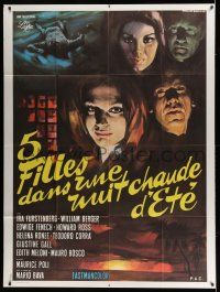 7c721 5 DOLLS FOR AN AUGUST MOON French 1p '70 Mario Bava, cool art by Rodolfo Gasparri!