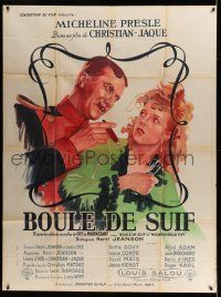 7c730 ANGEL & SINNER French 1p '45 Boule de Suif, great Bernard Lancy art of Micheline Presle!