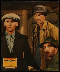 7c030 GRAPES OF WRATH jumbo LC '40 Henry Fonda, John Carradine & Qualen forced from their land!