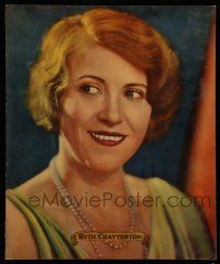 7c053 RUTH CHATTERTON jumbo LC '30s great head & shoulders smiling portrait wearing pearls!