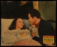 7c063 SWANEE RIVER jumbo LC '39 Don Ameche as Stephen Foster smiles at Andrea Leeds in bed!