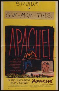 7c086 APACHE WC '54 Robert Aldrich, Native American Burt Lancaster & Jean Peters!