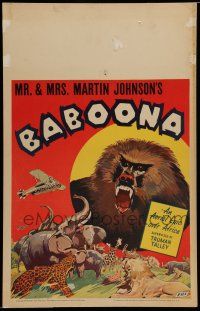 7c093 BABOONA WC '35 Osa & Martin Johnson, wonderful art of angry baboon over jungle animals!