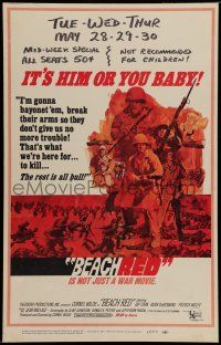 7c103 BEACH RED WC '67 Cornel Wilde, Rip Torn, cool art of World War II soldiers!
