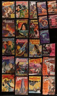7d157 LOT OF 25 7x10 SCIENCE FICTION PULP MAGAZINE COVERS '50s cool full-color artwork!