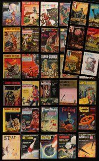 7d158 LOT OF 36 6x8 SCIENCE FICTION PULP MAGAZINE COVERS '50s cool full-color artwork!